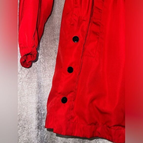 Forever 21 Red Trench Coat Windbreaker Raincoat Jacket - Picture 6 of 7